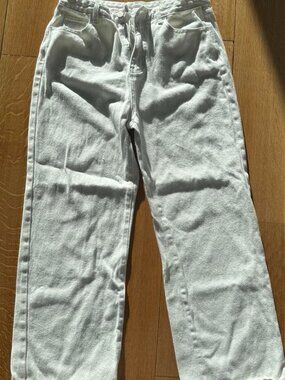 Cider Ivory Denim Solid Straight Leg Jeans Size XL